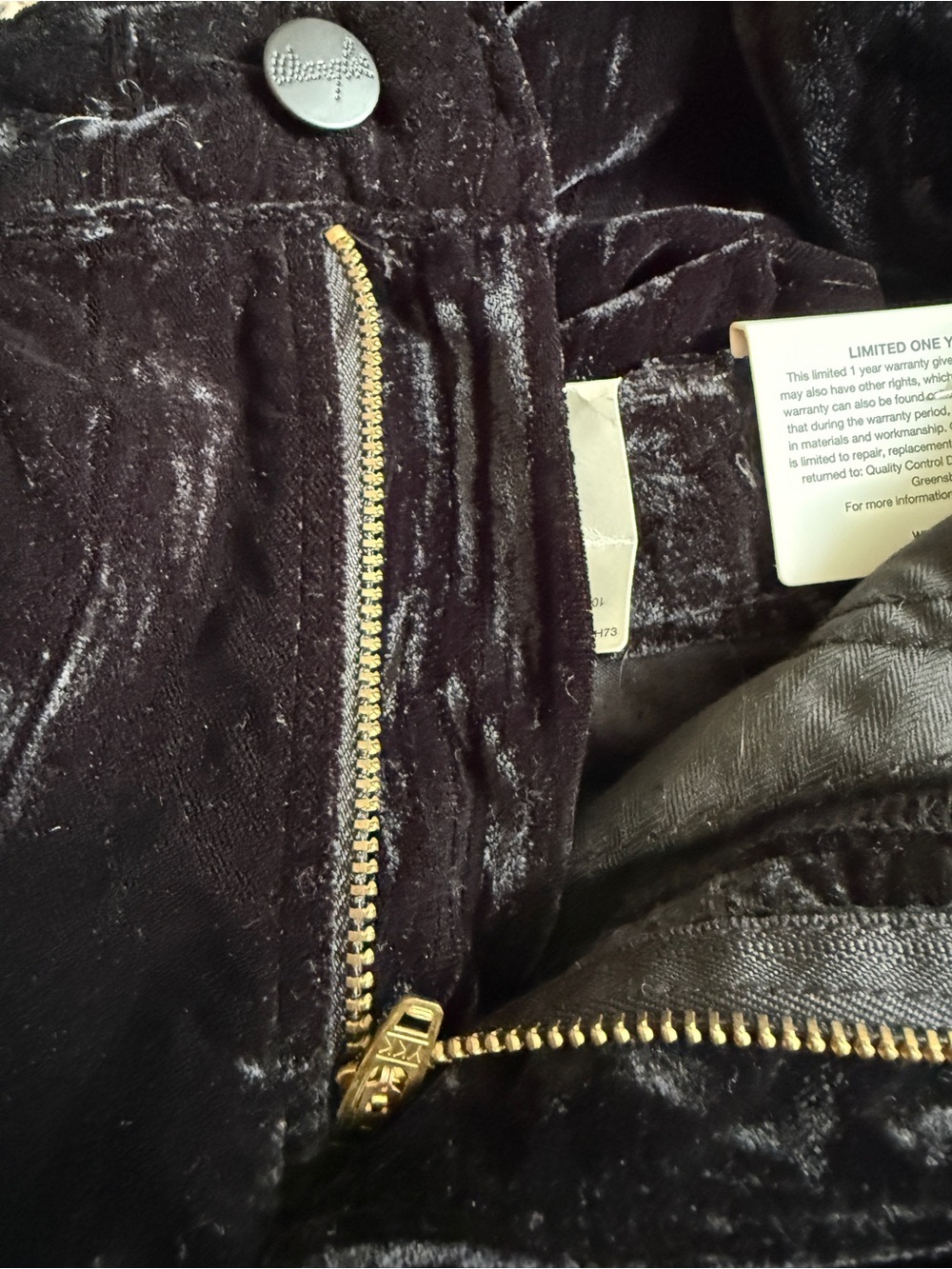 Wrangler Retro Black Velvet Flared Bell Bottom Pants- 26 x 32 - Picture 6 of 9